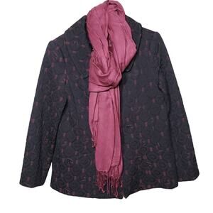 Artifacts Print Brown Red Jacket Coat Size M